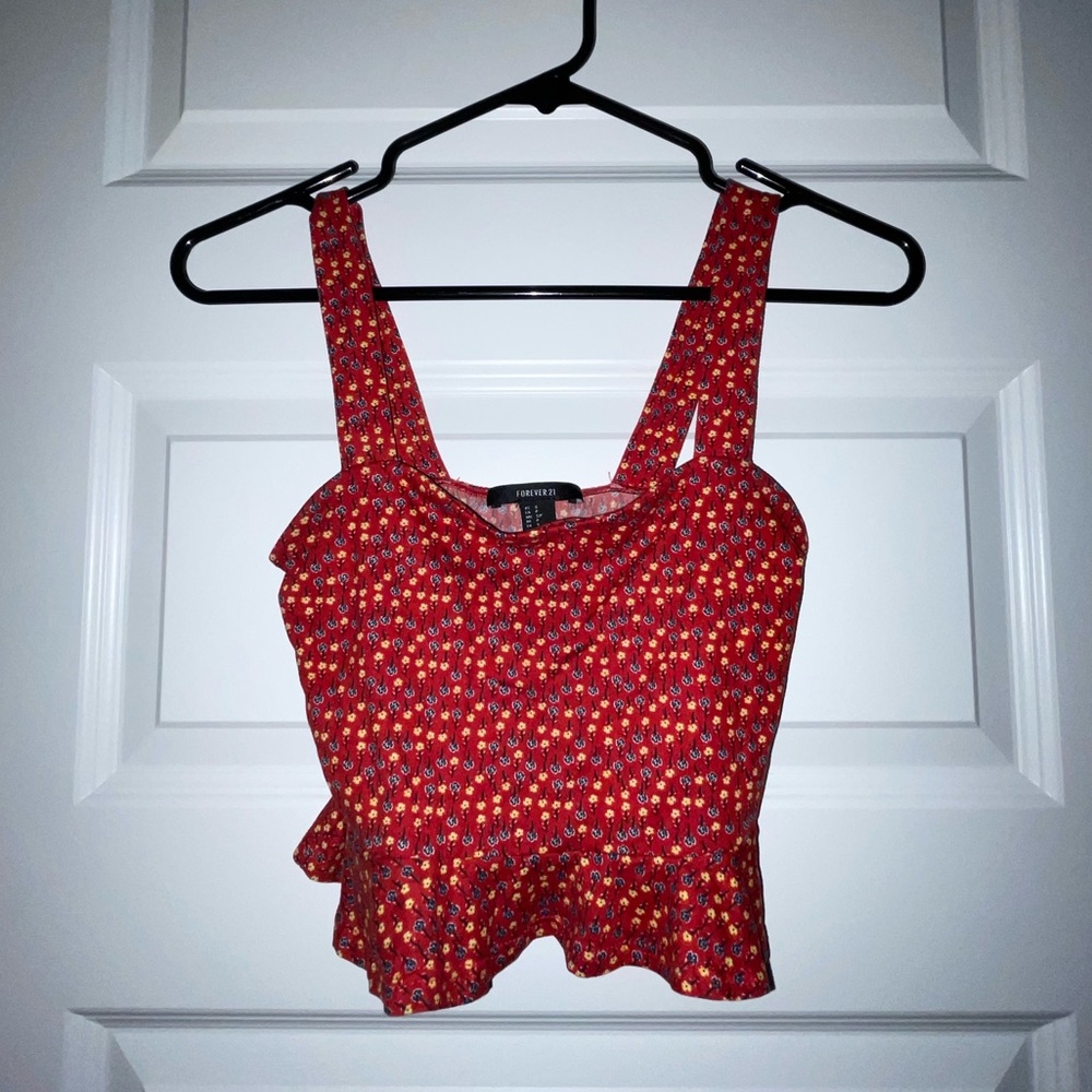 Cropped floral tank top
